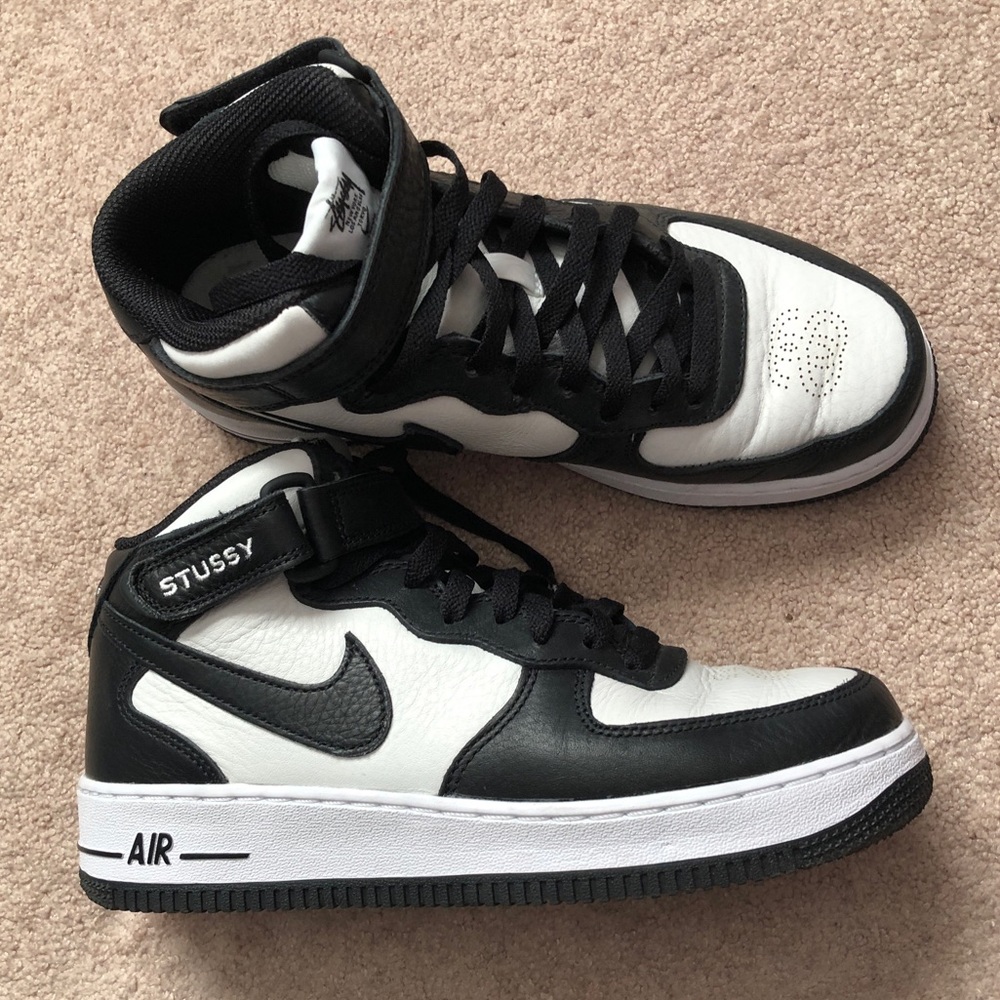 Nike Air Force 1 Mid Stussy Light Bone Black